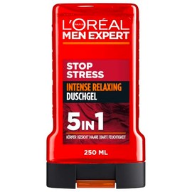 L'Oréal Men Expert Shower Gel for Body, Face and Hair, Ice Effect and Extra Cooling Kick for Men, Ultimate Vitality, 1 x 250 ml