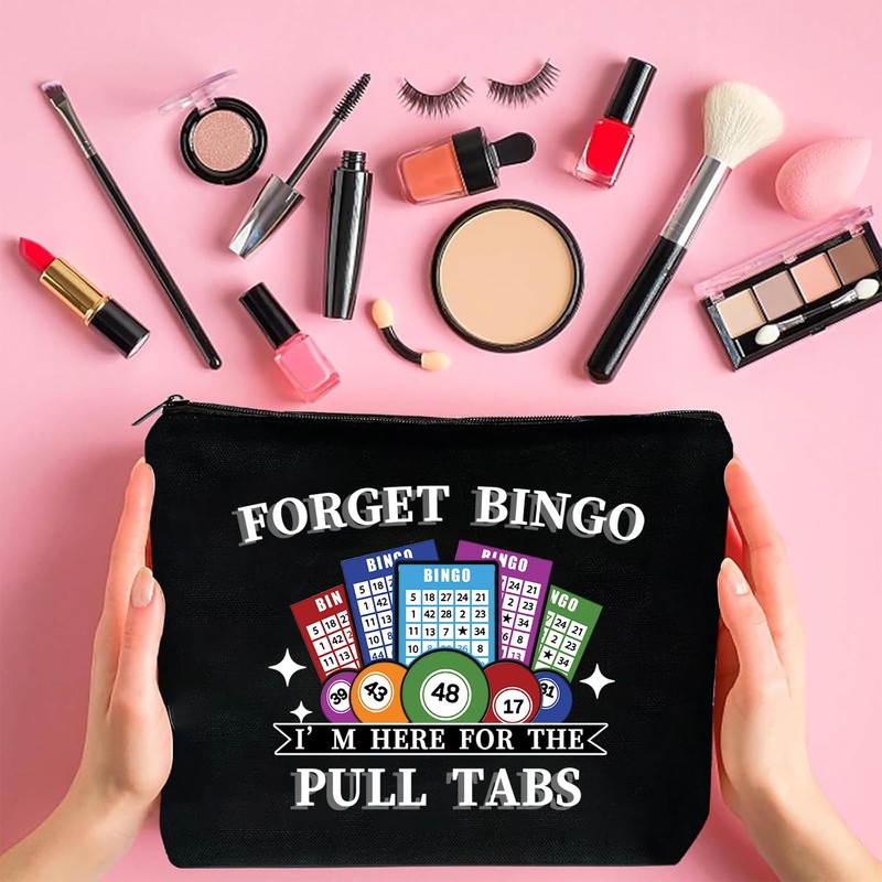 JEFBFBWE Bingo Makeup Bags for Bigo Lovers Players Bingo Tote