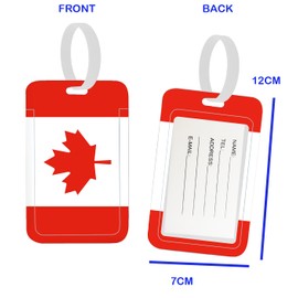 2 Packs Canada Flag Luggage Tags, Canadian Maple Luggage Label,Patriotic Decorations Gift for Friend Bag Backpack