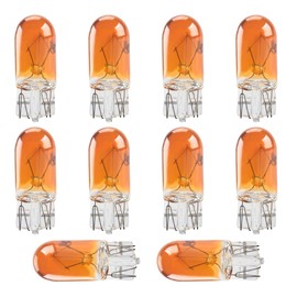 ZIMISI 10PCS T10 Car Brake Light Bulb, 12V 5W Flat Foot Halogen Width Indicator Lights, Quartz Glass Turn Signal Bulb, Plug and Play Instrument Lights, Car Lighting Replacement Accessories (Red)