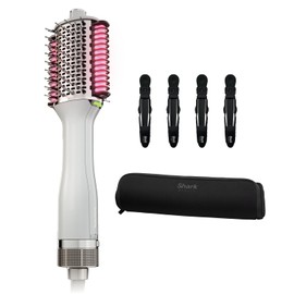 SHARK, Cepillo Secador SmoothStyle, Peine Térmico, Ideal para Todo Tipo de Cabello, Alisa y Da Volumen, 3 Ajustes de Temperatura, Color Seda, Incluye Estuche y Broches para el Cabello, HT222CO