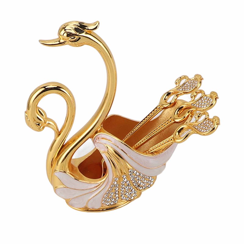 Swan Dinnerware Set Metal Tableware Cutlery Set Decorative Swan Base