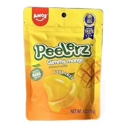 Amos Peelerz 6 oz Fruity Gummy - Assorted Flavors - Peelable Gummy Candy - Snack & Sweet Treat peelers gummies peeleble mango peel peeler z orange banana - Specification: Mango