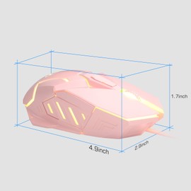 MageGee G10 - mouse para juegos con cable, 7 colores de respiración LED retroiluminado, 6 DPI ajustables (hasta 3200 DPI), mouse óptico ergonómico con 7 botones para Windows y PC Gamers