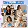 4 INCH Glitter Squishy Stress Ball, Jumbo Blue Squishy Ball