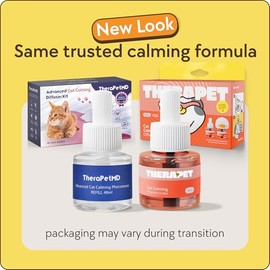 TherapetMD 2-Pack 120-Days Cat Calming Diffuser Kits - Dual-Pheromone Cat Diffusers for Stress, Pee Spraying, Fighting, Excessive Meowing & Scratching – 2 Diffusers + 120-Days Refills - Box May Vary