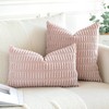 JOTOM Pack of 2 Corduroy Soft Striped Cushion Covers 40x40