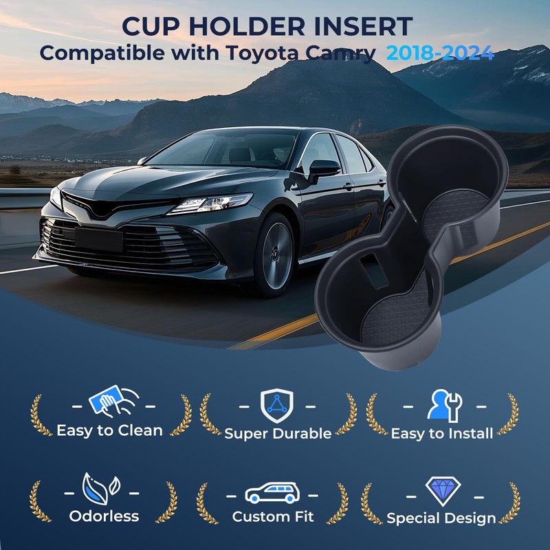 KATORN Center Console Cup Holder Inserts for Toyota Camry 2024
