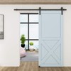 JUBEST Matte Black Floor Guide Wall Mount Sliding Barn Door