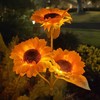 3-Head Solar Sunflower LED Garden Light with Warm Lighting