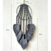 AMIPOS Dreamcatcher Woven Cotton Macrame with Feathers and Pompoms Bohemian