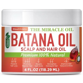 Batana Hair Oil – 100% Pure Hair Treatment to Repair Damaged Hair, Reduce Hair Loss, Nourish Scalp, Strengthen Strands, Ideal for Masks or Scalp Care
