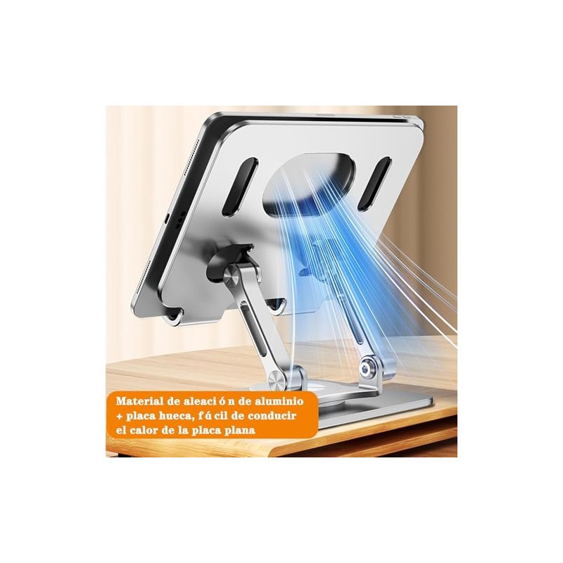 Soporte Tablet Multiángulo,con Doble Varilla 4.7 a 12‘’,Soporte Giratorio 360°,Base