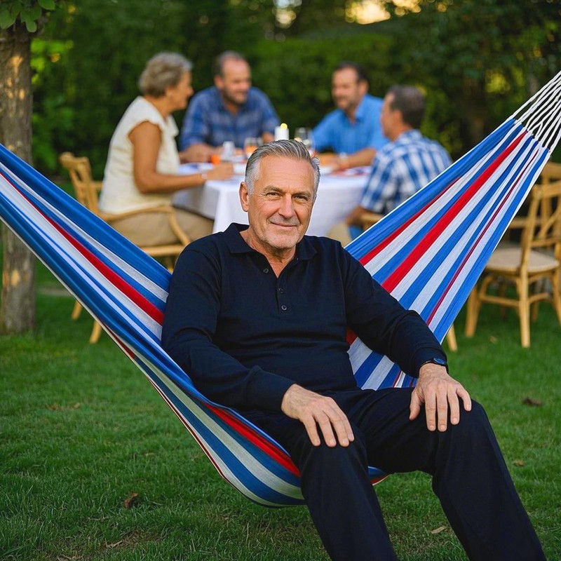 Double Hammock Comfortable with Stand for Hanging Sturdy 440lbs Capacity