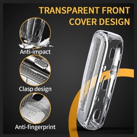 TANGSEN Key Fob Case TPU Cover Compatible with Toyota Avalon Camry C-HR Corolla Prius Prime RAV4 Transparent Carbon Fiber Texture 2 3 4 Button Protective Key Shell (Red)