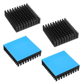 VAKTOK 40x40x11mm Heatsink Black Aluminum Radiator Cold Sink Thermal Tape Heat Sink for Electronic CPU -4pcs