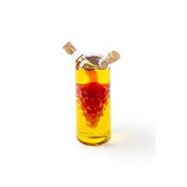 Fox Run 7050 Run Grape Motif Oil and Vinegar Cruet Dispenser Bottle, Clear Borosilicate Glass