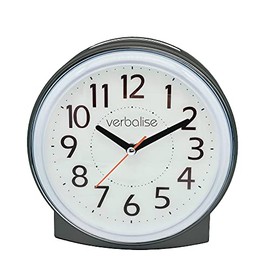 Verbalise Analogue Talking Clock with 2 Daily Alarms, Speaks Time and Date. Black VTC-10BK