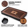 Traditional Chinese Bamboo Tea Tray, Dark Brown, Wooden Tea Table