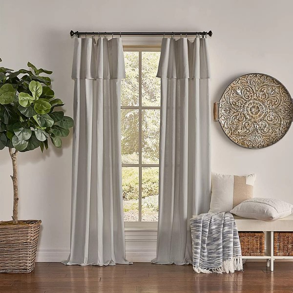 Mercantile Drop Cloth Curtain Panel, Light Filtering Ring & Tab