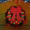 JUSTPRO 32" 72 LED Lighted Red Sparkly Bow Christmas Decoration,Christmas
