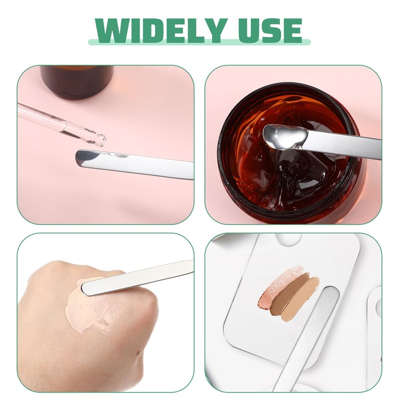 3 Pcs Metal Makeup Spatula Applicator Foundation Spatula Kit Stainless