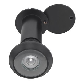 HOJLKLD Door Viewer Peephole, Solid Brass 200 Degree Viewer, 5/8 Inch Pipe Diameter Peephole with Privacy Cover for 1-3/8" to 2-1/6" Doors (Black)