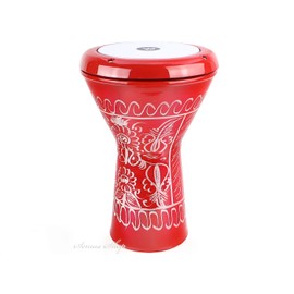 Oriental Children's Darbuka Drum Percussion Cast Aluminium Hand Engraved / Ore Red