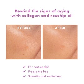 Petal Fresh Pure Skin ResQ Age Rewind Sheet Mask with Collagen Complex 2% + Rosehip Oil, JUMBO 7 Pack, Firming Korean Face Mask for Mature Skin, Hydrating, Wrinkle Care, Fragrance-Free, Vegan