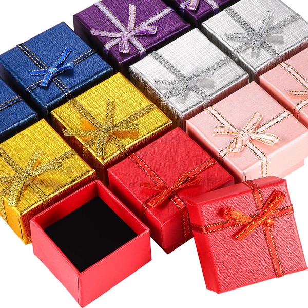 Pangda 12 Pieces Cardboard Ring Gift Box Jewelry Boxes Package