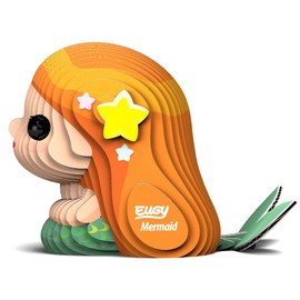 EUGY Yugie Mermaid Paper 3D Puzzle - An educational toy that can be enjoyed by elementary school children, boys, girls, and adults alike