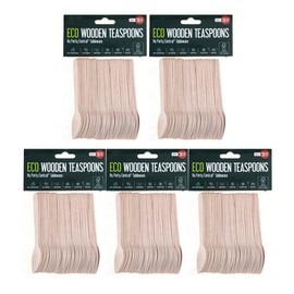 250PCS Wooden Cutlery Teaspoon Eco-Friendly 11cm Party Home Kitchen Utensil