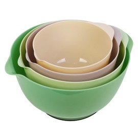 BoxedHome Mixing Bowl Set Mixing Bowl Set Plastic Salad Bowl Non-Slip Stackable Serving Bowls for Kitchen Mixing Bowl Set 4-Piece Sage