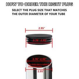 Qjaiune 76mm/3 inch Round Plastic Plugs Black, Pipe Tubing End Cap, Plastic Tubing Plug, Durable Chair Glide for Chair Table Stool Leg, Pipe 4 Pack