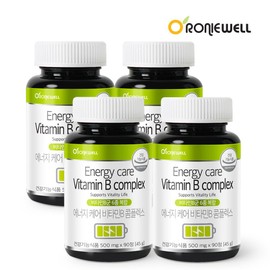 Roniwell [Roniwell] Energy Care Vitamin B Complex 90 tablets x 4 bottles (total 12 months supply) / [로니웰] 에너지케어 비타민B 콤플렉스 90정 x 4병 (총 12개월분)