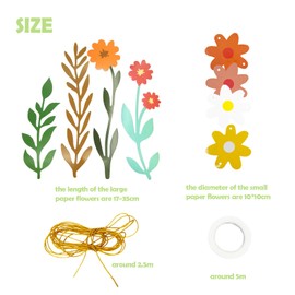 Paper Flower Party Banner, 3 Pack Spring Bunting Flower Garland Decoration Floral Bunting for Garden Wall Birthday Indoor Outdoor