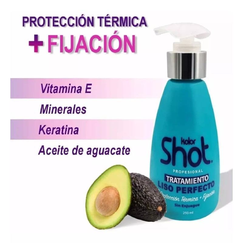 Kolor Shot Tratamiento Protector De Calor + Keratina Liso Perfecto
