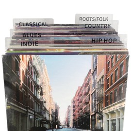 OrigoDeco Acrylic Vinyl Record Dividers - DIY Record dividers - Record Dividers A-Z Genre ERA BPM and Writable for 12 inches Vinyl Records- Horizontal & Vertical - Set of 10