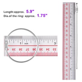 Imslery 20 Pieces Steel Wire Keychain, Plastic Coated Metal Key Ring Loop, Luggage Tags Loops, Multi-Purpose Stainless Steel Key Ring. 2mm Twist Barrel. Length 15 cm Silver