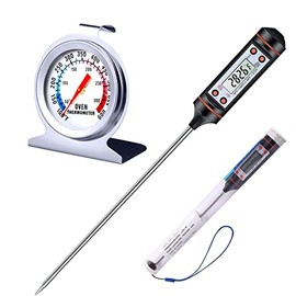 2 Pcs Termómetros para Carne, Termómetros para Horno, Pantalla Grande para Una Visualización Más Intuitiva de la Temperatura, Hasta 550 Grados Celsius, Dos Escalas Temperatura