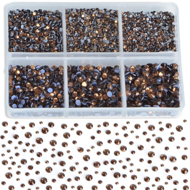 8000pcs Hotfix Rhinestones Flatback,Rhinestones for Crafts Clothes Mixed 6 Sizes,