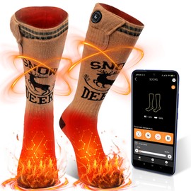 SNOW DEER Heated Socks, APP Controlled Rechargeable Socks for Men Women,7.4V Battery Socks for Hunting