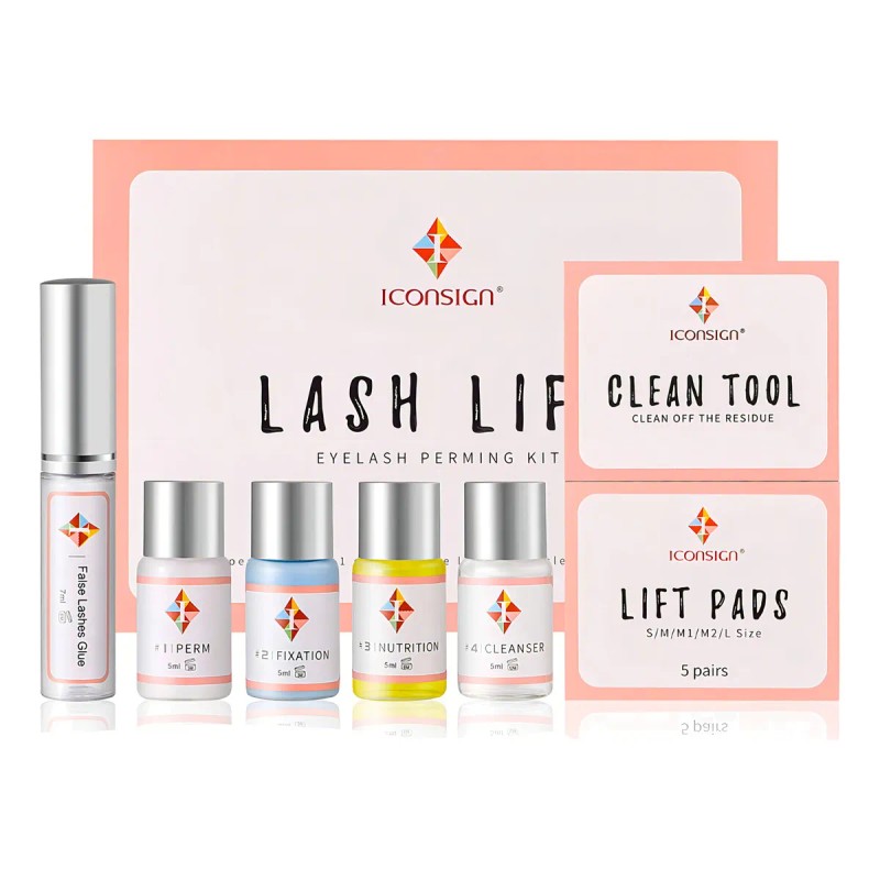 Kit Lash Lift Permanente Pestañas Marca Iconsign con Aceite Nutritivo