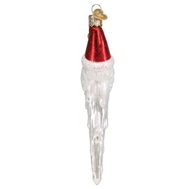 Old World Christmas Jingle Bell Santa Icicle Glass Blown Ornament for Christmas Tree