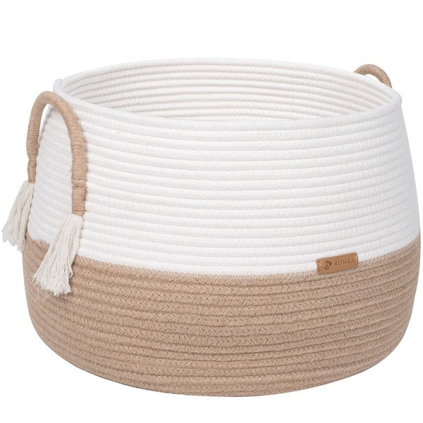 R RUNKA Small Basket for Stuffed Animal,Clothes ,Baby Blankets -11.8"x9.8"-