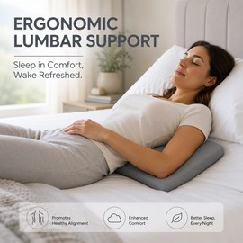 Lumbar Support Pillow for Sleeping – Memory Foam Waist Cushion for Bed, Sofa, Chair & Travel Comfort