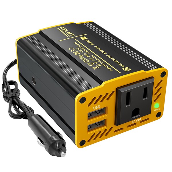 ZELMT 150W Car Power Inverter 12V to 110V, Compact DC
