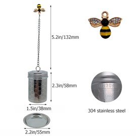 Honey Bee Tea Infuser for Loose Tea Spice Infuser, HoneyComb Tea Strainers, 304 Stainless Steel Loose Leaf Tea Steeper with Bee Charm Pendant
