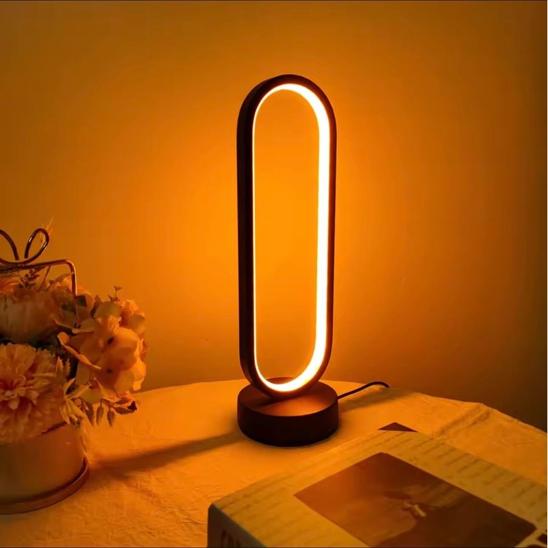 ZARCHE Table Lamp Bedside Bedroom Ring Lamp Living Room Dimmable