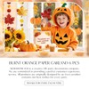 NICROHOME EUR Fall Autumn Paper Garlands with Glitter Pumpkin Maple